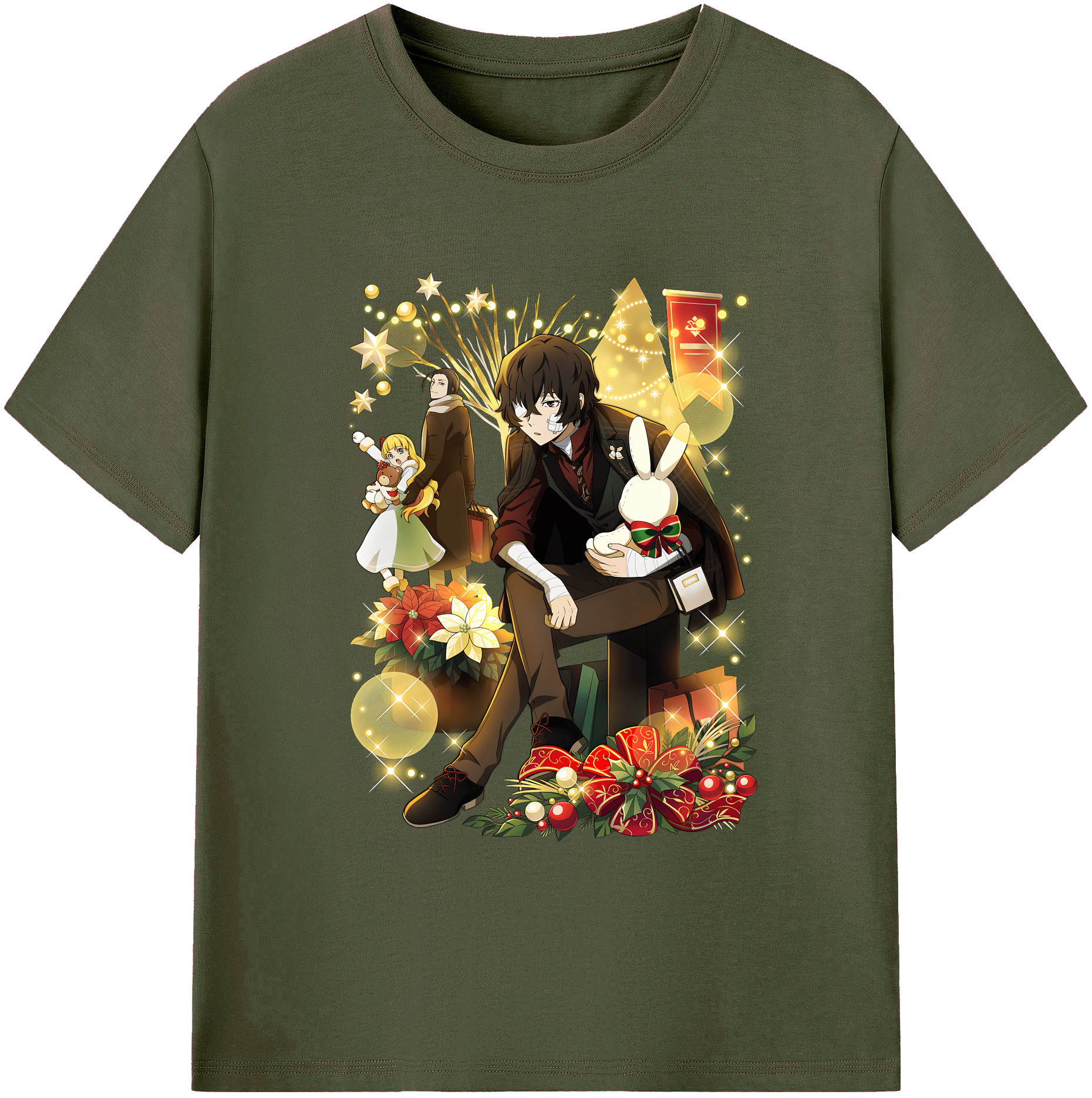（画像用） 文豪ストレイドッグス Bungo Stray Dogs 綿100％ メンズ半袖Tシャツ｜肌触りやわらか＆通気性